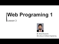WEB PROGRAMMING 01 Java Institute for Advanced Technology Lesson 03