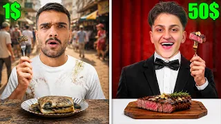 تحدي اكل الشوارع غالي ضد رخيص مع عبسي ! 😨 ( تسممنا ؟ )