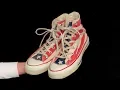 Vintage USA-MADE Converse All Star Chuck Taylor AMERICAN FLAG women s size 8 mens 6 shoes
