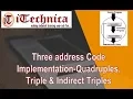 58 Three Address Code Implementation - Quadruple Triples Indirect Triples