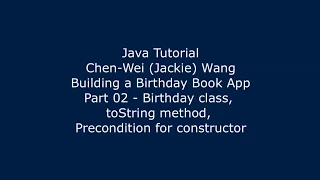 Java Tutorial Birt ay Book App 02