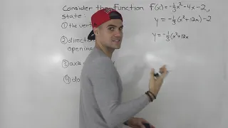MCR3U - Quadratic Functions Mock Test 1 Knowledge Question 1