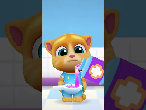 having the sniffels sucks! 🤧 #TalkingTom #MyTalkingTomFriends #sick #medicine