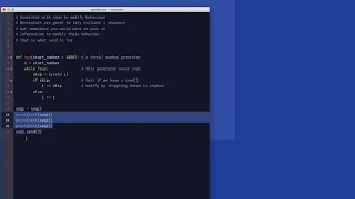 Python Using the send function to inject parameters into a generator