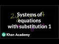 The substitution method Systems of equations 8th grade Khan Academy