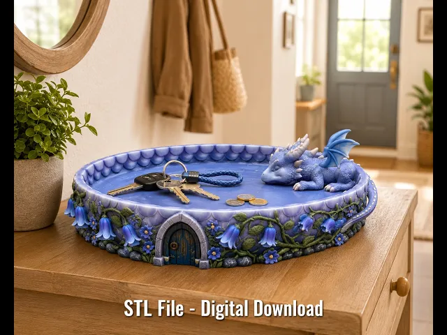 Sleeping Baby Dragon Tray STL File for 3D Print video thumbnail