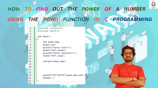 How to find out the power of a number using the pow function in C programming