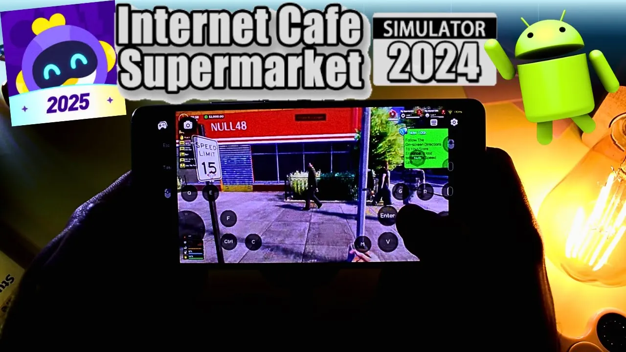 Internet Cafe & Supermarket Simulator 2024 on android | cloud gaming Chikii