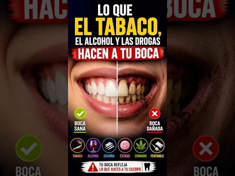 🚬💊 Esto es lo que el TABACO, el ALCOHOL y las DROGAS hacen a tu boca