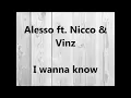 Alesso ft. Nicco & Vinz - I wanna know (lyrics)