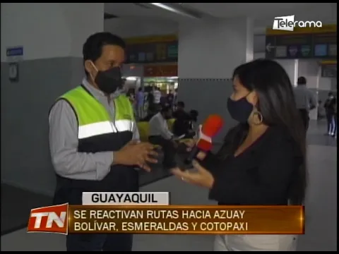 Se reactivan rutas hacia Azuay, Bolívar, Esmeraldas y Cotopaxi