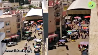 القنيطرة إنتشار الباعة المتجولين بمنطقة المدينة العليا وتجمعات كبيرة للسكان في مدار مونتانا 