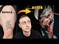 Tattooing a Dragon COVER UP 3 DAYS IN A ROW Tattoo Vlog
