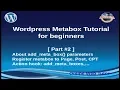 Wordpress Metabox Tutorial for beginners from scratch Part add - meta