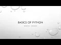 Basics of python Session2 - Variables