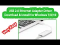 USB USB 2 0 Ethernet Adapter Driver Install Windows 10 - USB Lan Card Setup