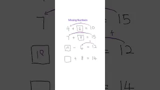 Missing Numbers in Addition Subtraction