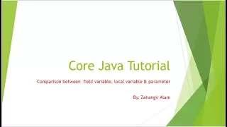 12 Core Java - field variable local variable parameter Comparison Bangla tutorial