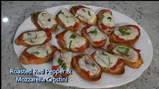 Italian Grandma Makes Roasted Red Pepper & Mozzarella Crostini