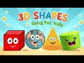 3D Shapes for Kids Cube Sphere Cylinder Cone Song Learn with Fun Examples