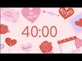 Valentines Pomodoro Technique 40 Minute Timer with 15 Minute Breaks Study and Focus timer