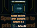diamond star pattern 1 minute code