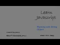 Learn javascript Working with String Object - A A9A