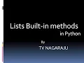 18 Lists Built in methods with examples - Part 3--------Python programming
