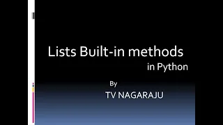 18 Lists Built in methods with examples - Part 3--------Python programming