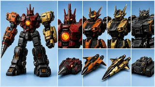 Colossal Mecha Showdown in a Volcanic Wasteland Machine Legion vs  Titan Pyrelord