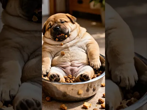 cute animals sleeping after a big hearthy meal #cuteanimals #petlover #petfood #sleepingpets