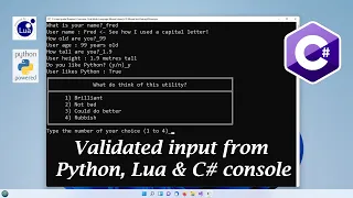 05-Get validated input from console apps in Python Lua and C - C