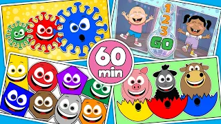 60 Minutes of Learning With Baby Big Mouth - Big Bigger Biggest - Toddler Learning - Shake Shake Pop