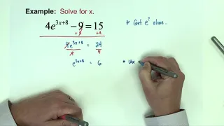 SOLVING EXPONENTIAL EQUATIONS Base e