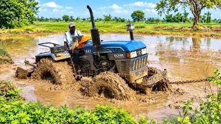 Eicher tractor stuck in mud Rescued by jcb | tractor videos |