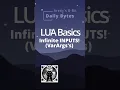 LUA Basics - passing infinite inputs to functions Also using VarArgs with table pack and unpack