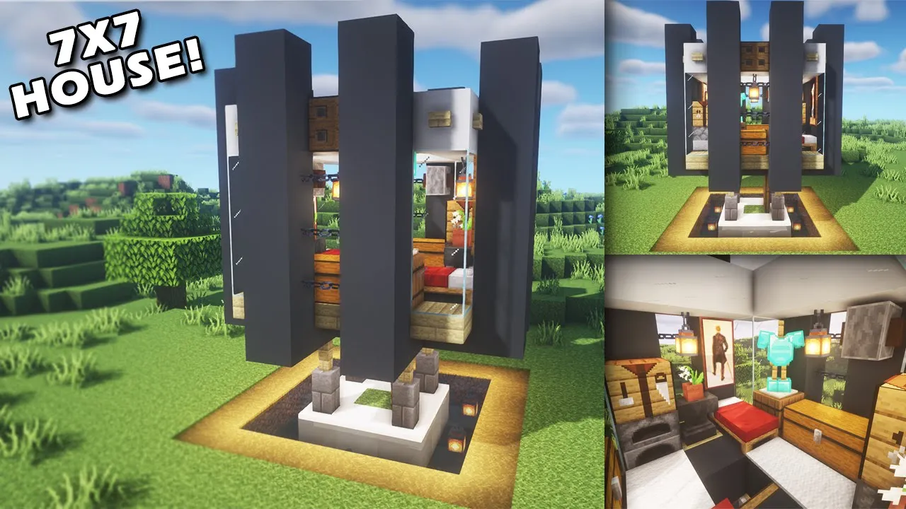 MINECRAFT: How to Build a 7x7 HOUSE Tutorial (EASY)