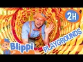 Download Lagu Blippi's Visits Kidsville Indoor Playground! 2 Hours of Blippi Episodes for Kids