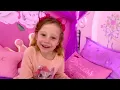 Nastya plays with shadow puppets and glowing toys