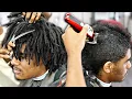 HE CUT HIS DREADS OFF AND BIG CHOP HAIRCUT TUTORIAL HIGH TAPER CRISPY LINE UP