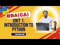 Python for BBA CA TYBBA CA Sem V Unit 1 History Features Setup Syntax CBCS 2019 Pattern