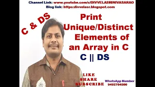 Printing the unique elements of an array in C Print Unique Elements Of An Array - C Programming