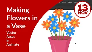 Making Flowers in Vase Vector Graphic in Animate