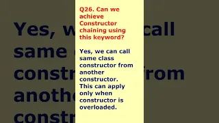 interview question 26 can we achieve constructor chaining using this keyword