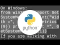 How do I get monitor resolution in Python