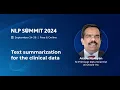 Text summarization for the clinical data
