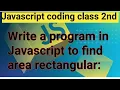 find area of rectangle in javascript coding