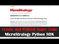 Create and Modify Super Cube with MicroStrategy Python SDK mstrio-py