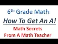 6th Grade Math - How To Get An A 4 Powerful Tips From A Math Teacher