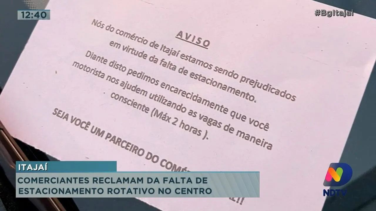 Comerciantes reclamam da falta de estacionamento rotativo no centro de Itajaí